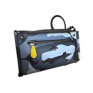 Coach Micki Blue Camo Chain Strap Crossbody Purse EUC